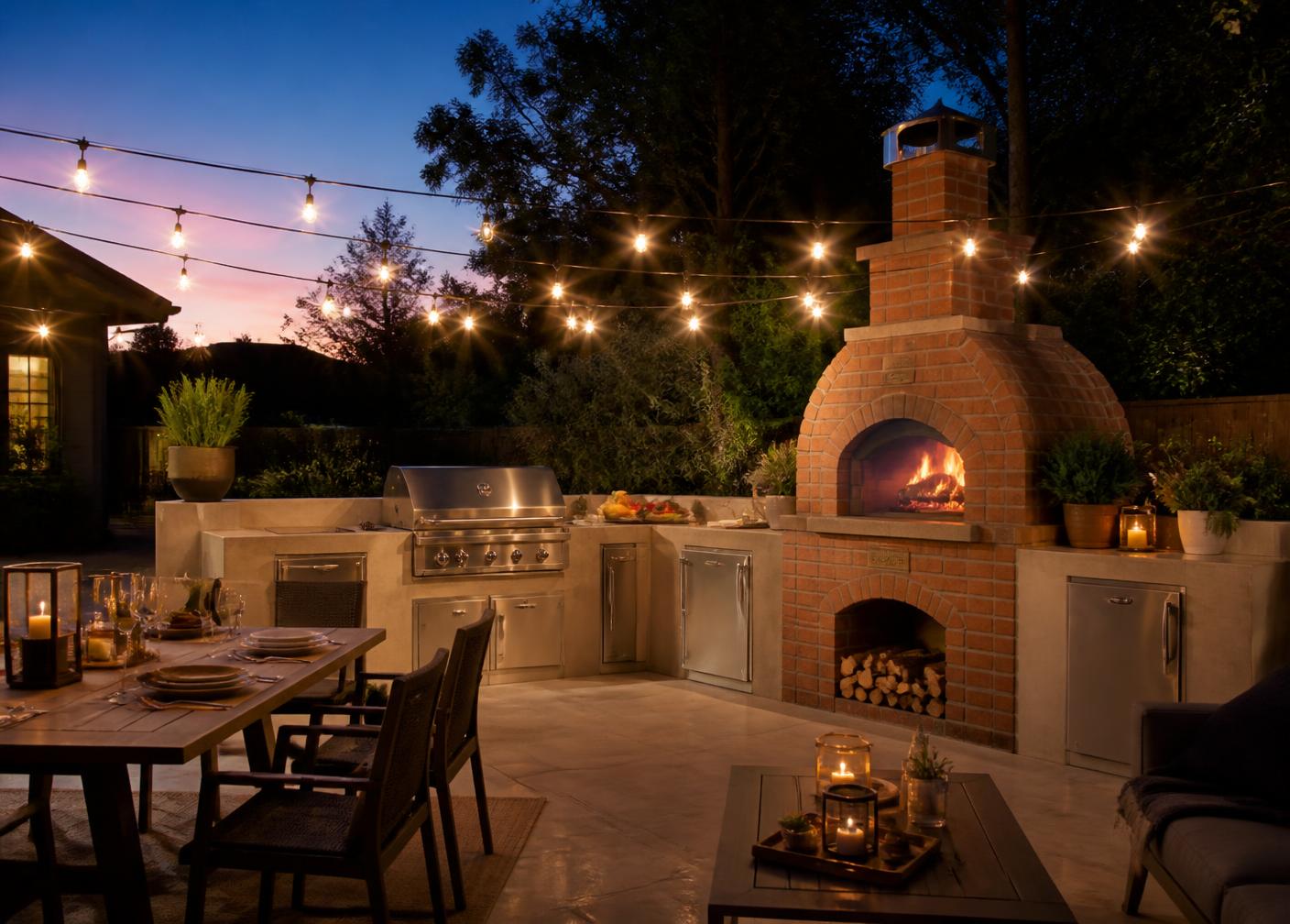 Featured Artex project — outdoor kitchen and brick pizza oven in Sugar Land, TX