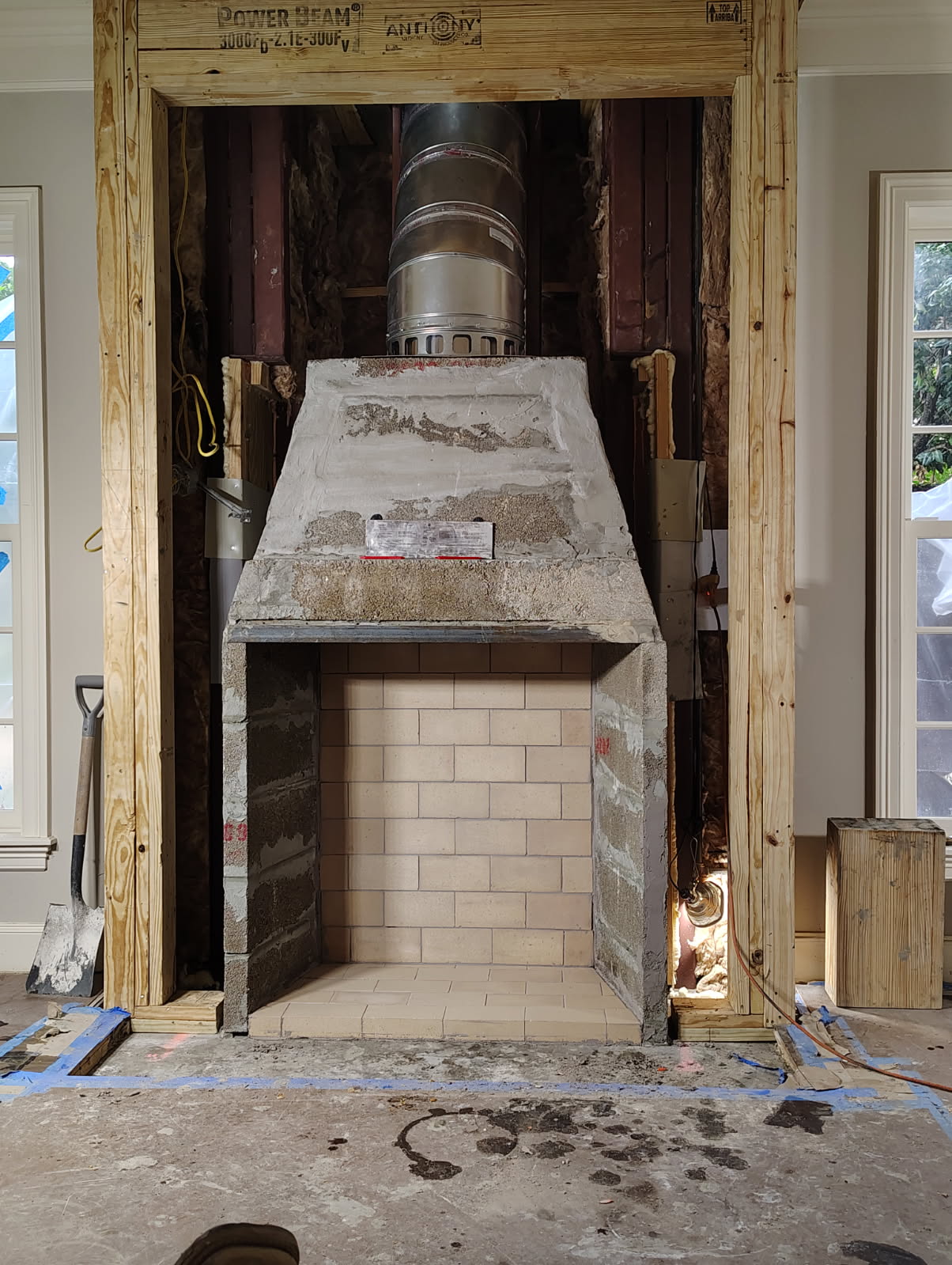 Masonry firebox rebuilt with new firebrick and flue in Houston, TX